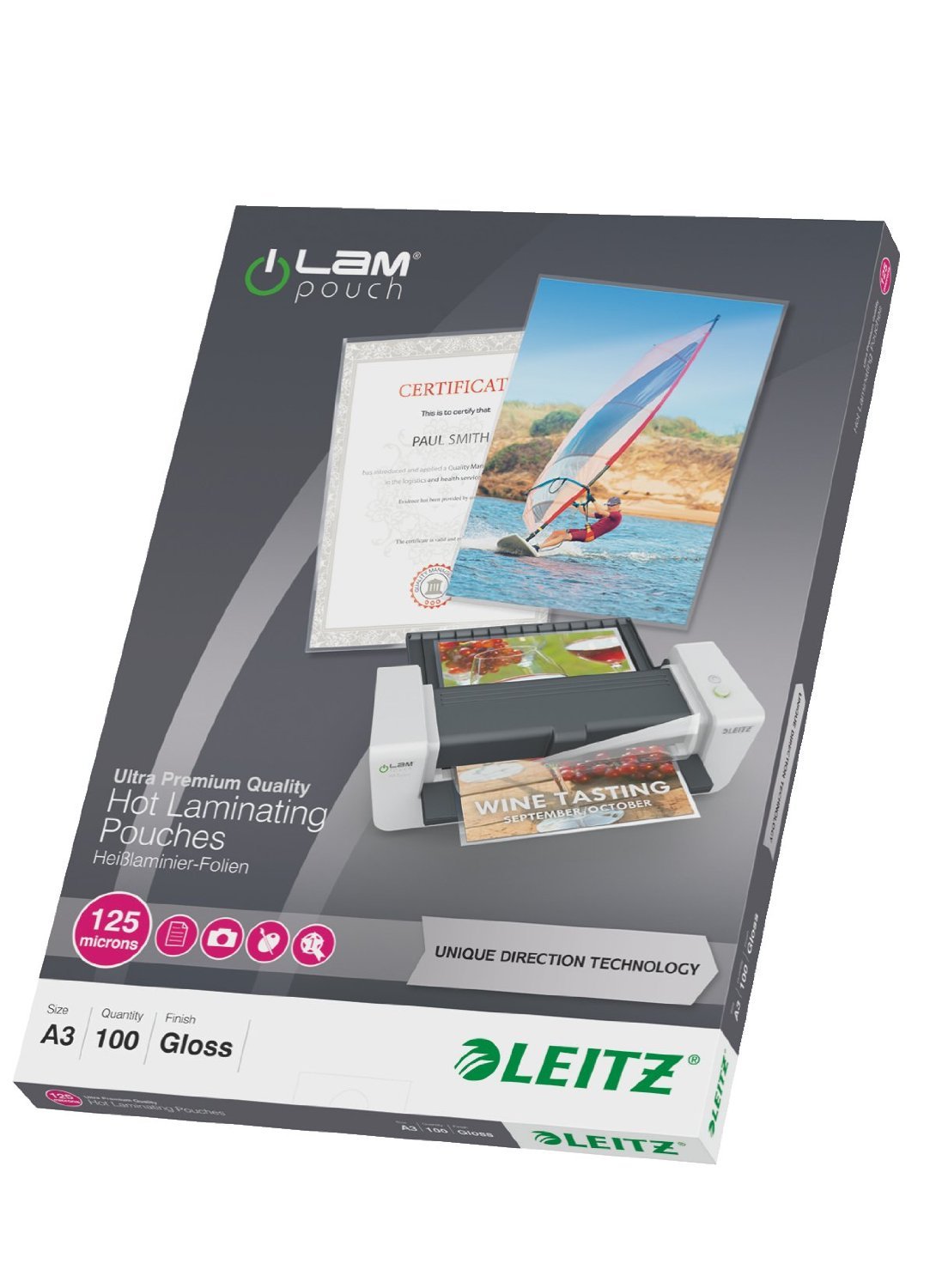 leitz-ilam-pouch-plastificazione-a3-2x125-micron-lucide-100-pezzi image 1