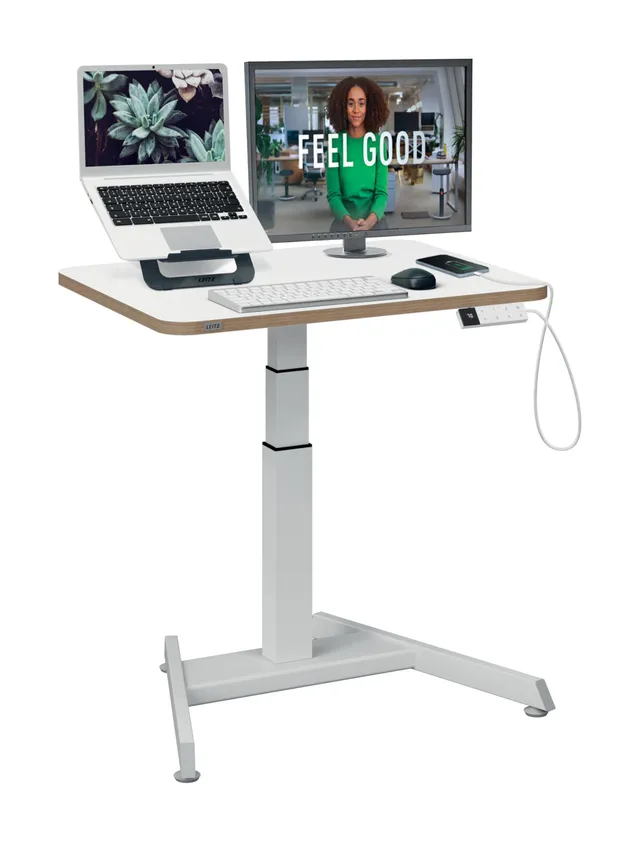 leitz-ergo-65340001-scrivania-sit-stand-elettrica-80-x-60-cm-bianca image 1