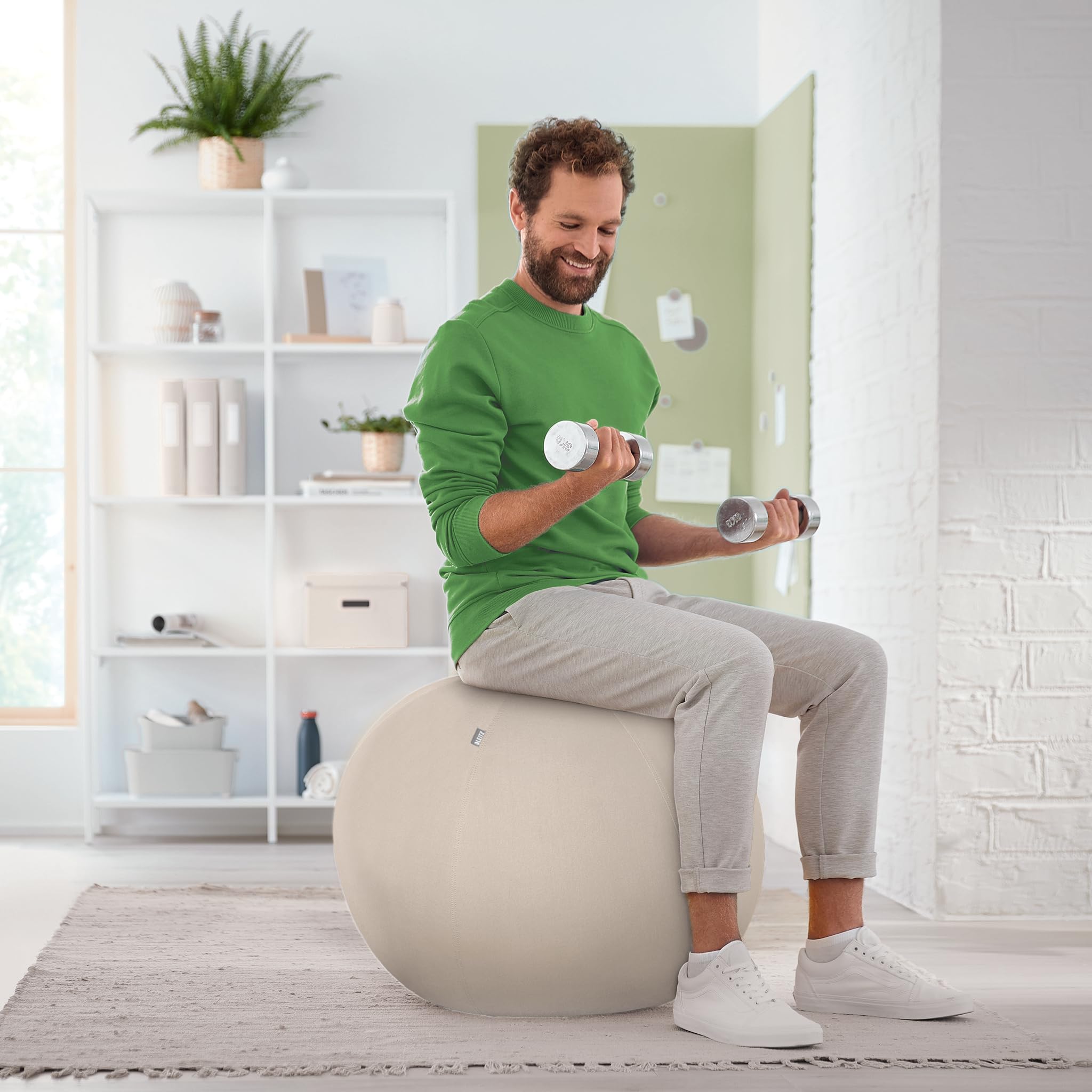 leitz-ergo-active-sitzball-75-cm-grigio-chiaro-con-copertura image 8
