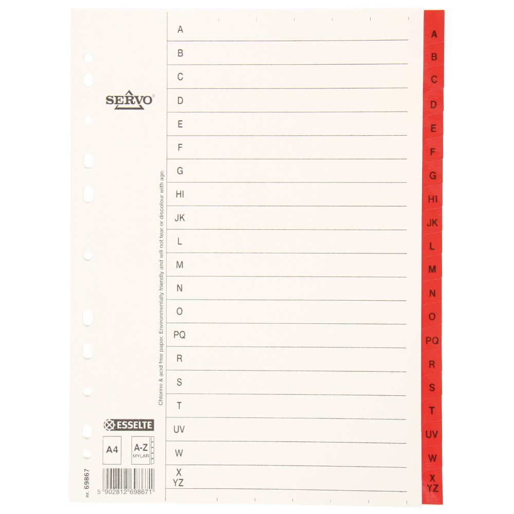 esselte-rubrica-alfabetica-a-z-mylar-a4-multicolor-100166 image 3