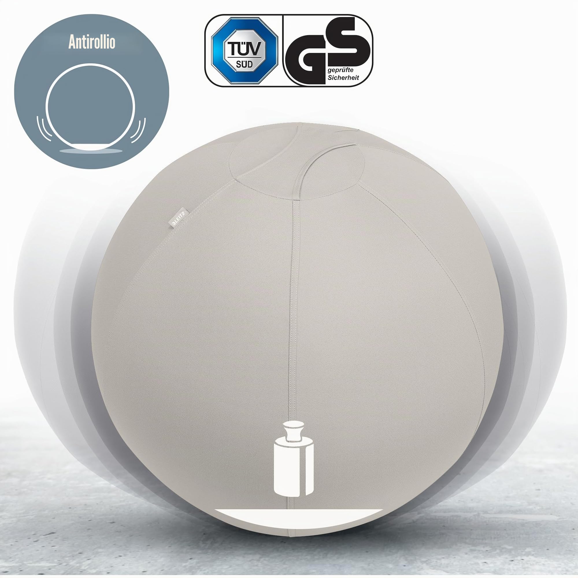 leitz-ergo-active-sitzball-75-cm-grigio-chiaro-con-copertura image 4
