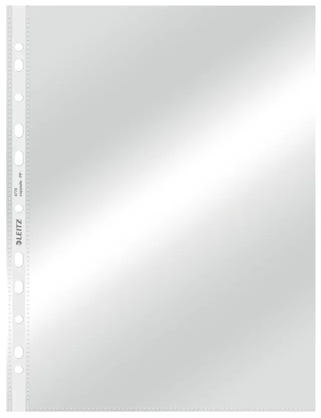 leitz-buste-perforate-de-luxe-ppl-lucido-a4-47700002-confezione-100-pezzi image 1