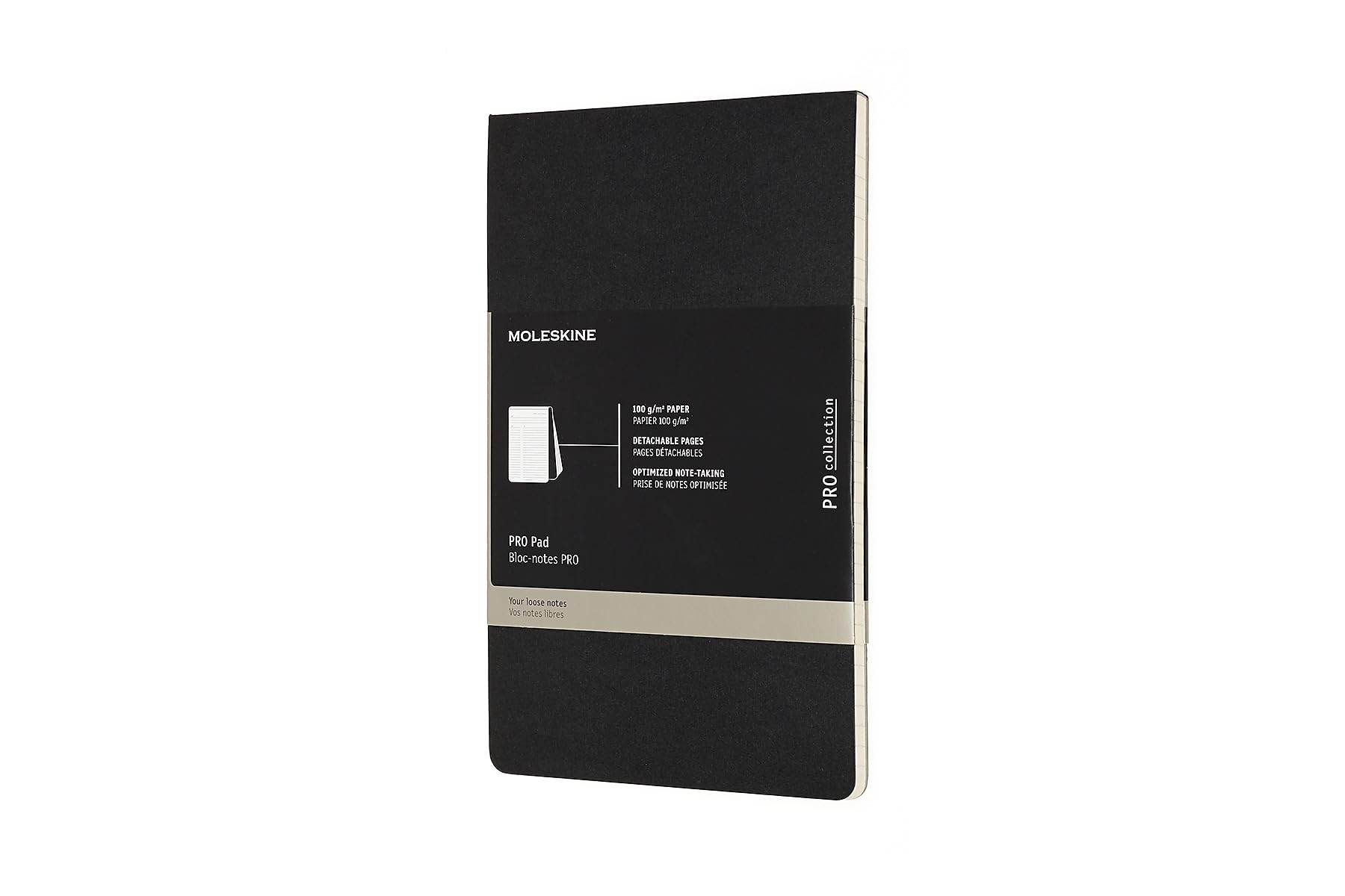 moleskine-pro-pad-taccuino-appunti-large-13x21-cm-nero-fogli-staccabili image 1