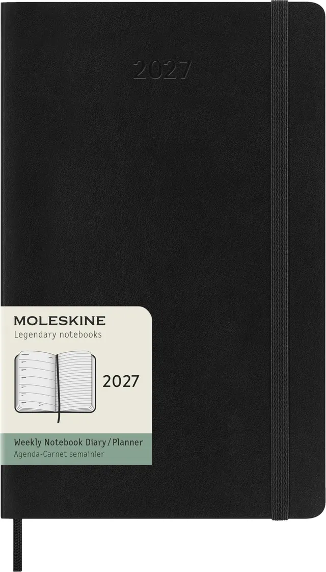 moleskine-agenda-settimanale-2027-large-13x21-cm-copertina-morbida-nero image 1