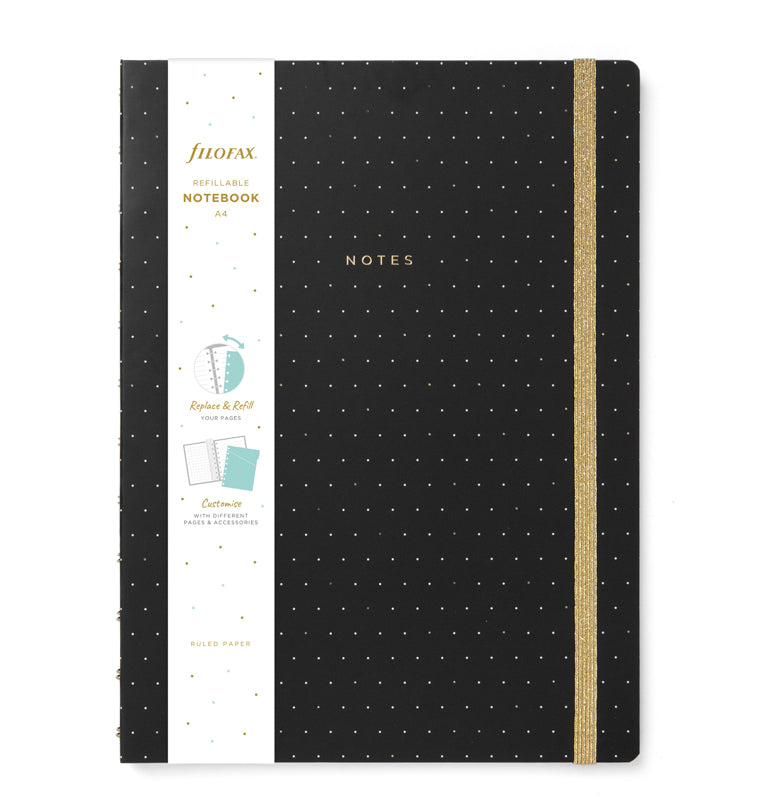 filofax-moonlight-notebook-ricaricabile-a4-black-a-spirale-dorata image 4