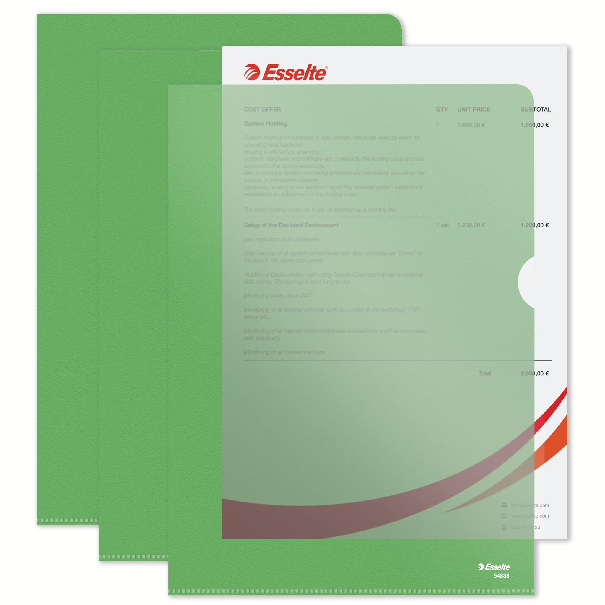 esselte-buste-l-deluxe-a4-in-ppl-antiriflesso-confezione-100-buste-rosse-traspar image 8