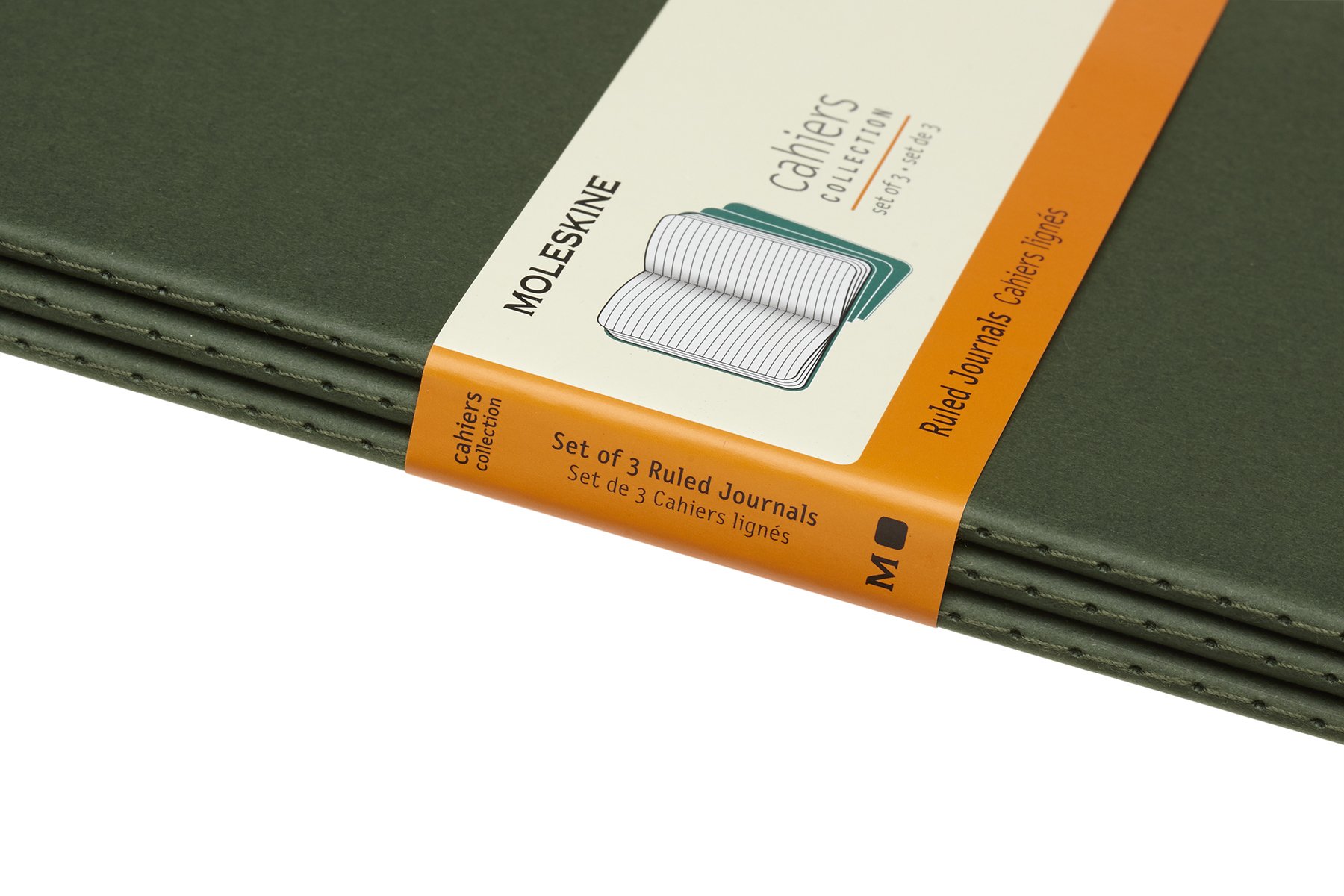 moleskine-cahier-journal-set-3-quaderni-large-13x21-cm-verde-mirto-80-pagine-rig image 3