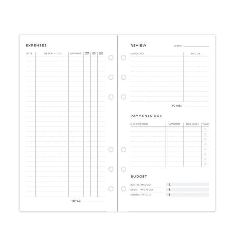 filofax-expense-tracker-refill-personal-ricarica-organiser-minimal image 4