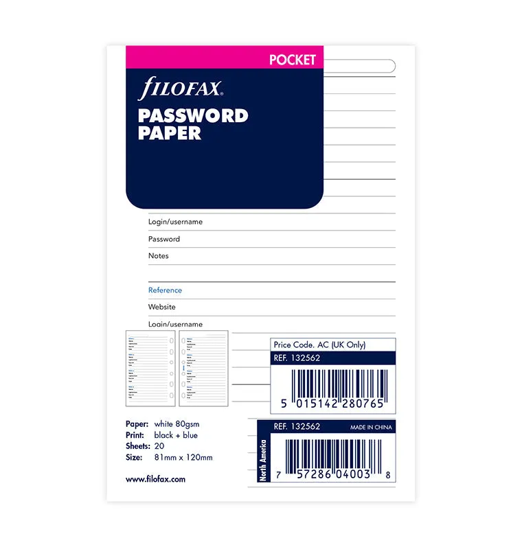 filofax-password-paper-pocket-refill image 1