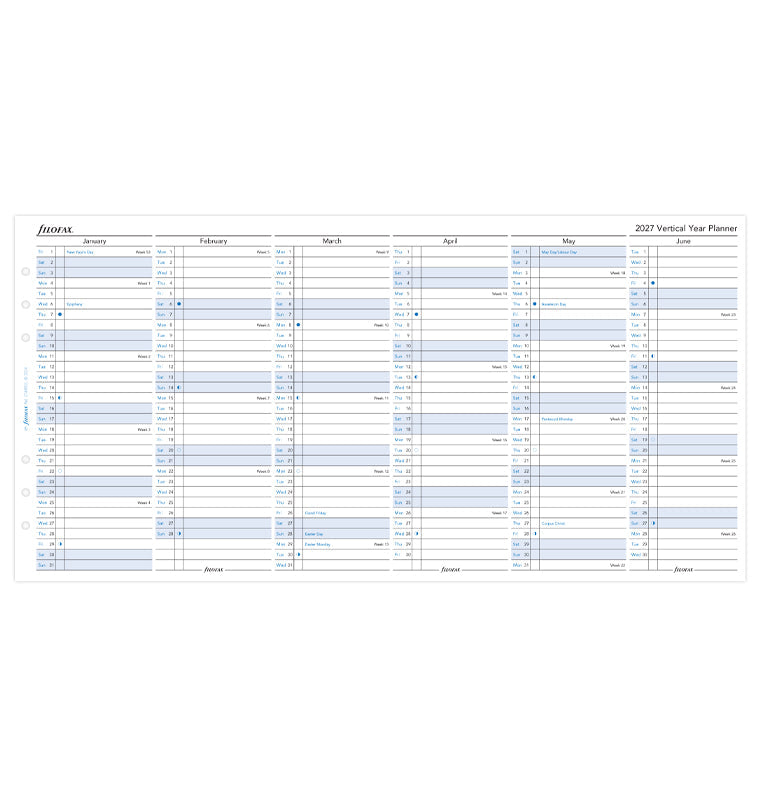 filofax-planner-annuale-verticale-a5-2027-inglese image 4