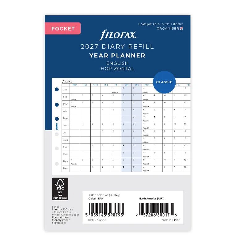 filofax-planner-annuale-orizzontale-pocket-inglese-2027 image 1