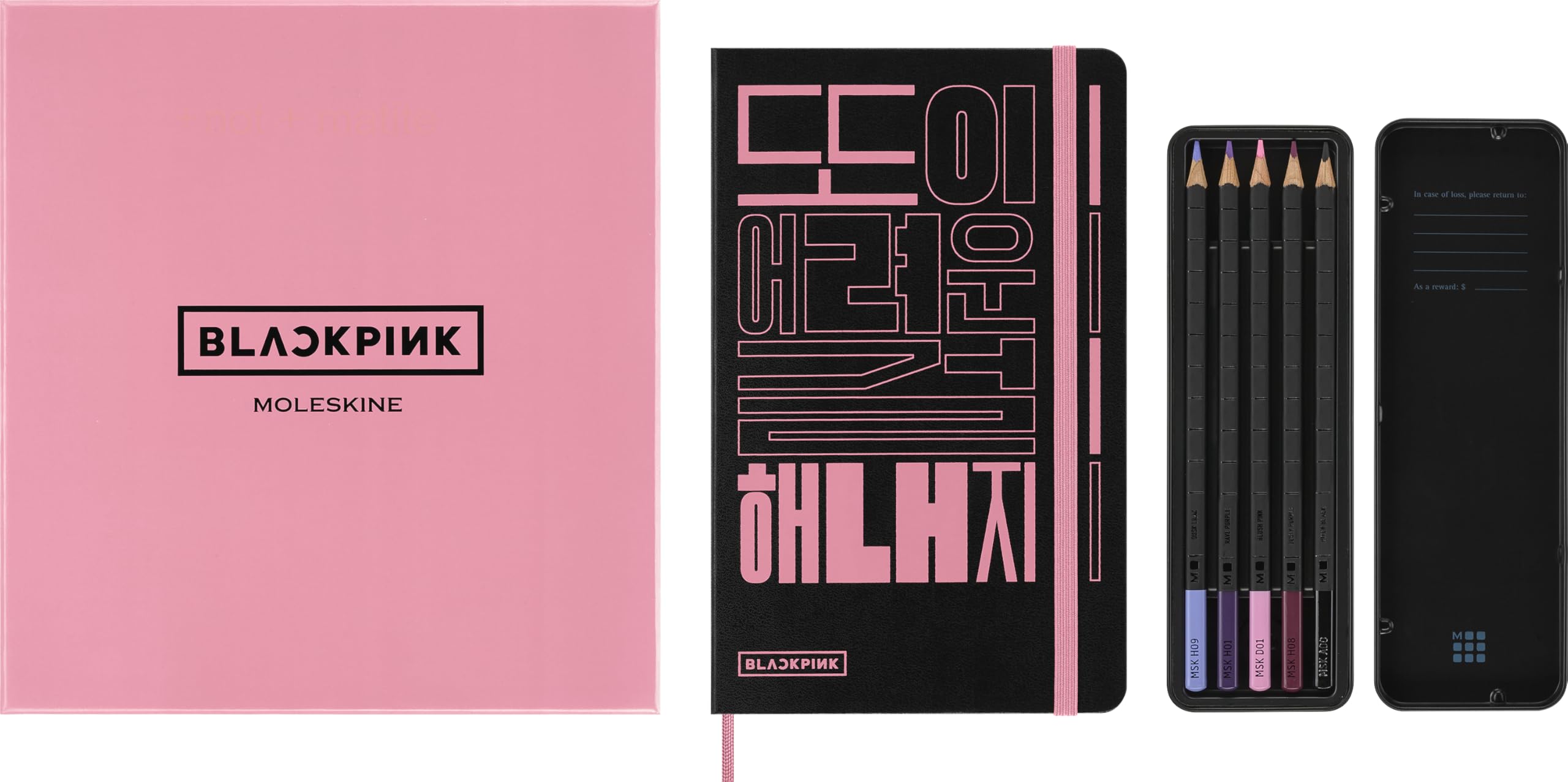 moleskine-x-blackpink-set-sketchbook-large-13x21-cm-5-matite-acquerellabili image 2