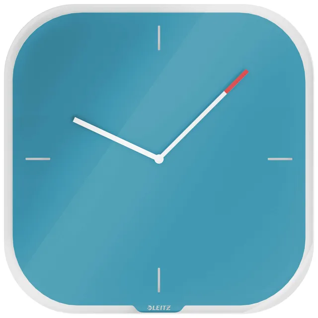 leitz-cosy-orologio-da-parete-in-vetro-30x30-cm-blu-calmo image 1