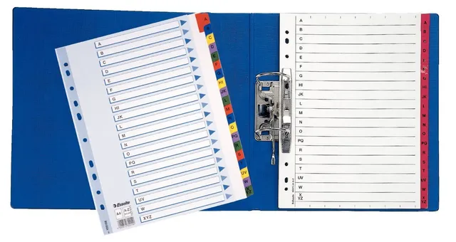esselte-rubrica-alfabetica-a-z-mylar-a4-multicolor-100166 image 1