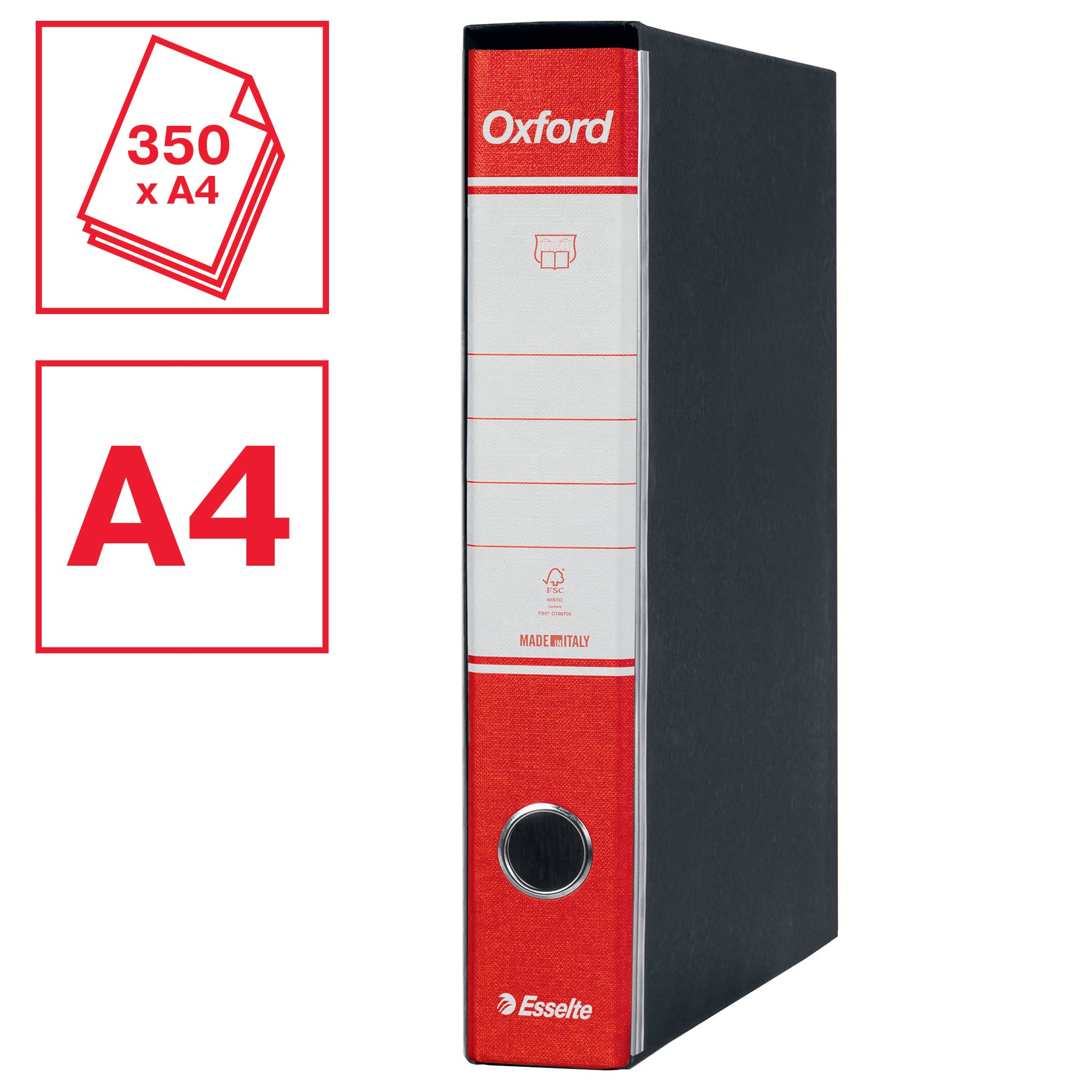 esselte-g82-oxford-registratore-commerciale-dorso-5-cm-rosso image 2