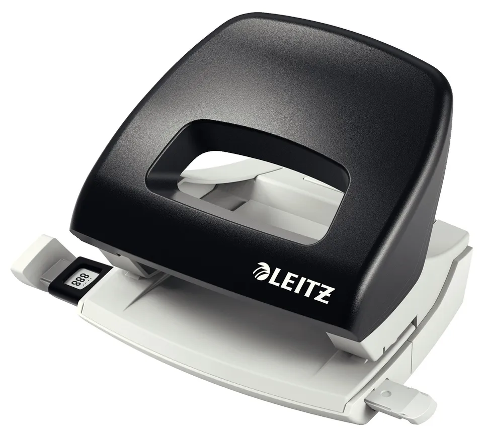 leitz-perforatrice-da-ufficio-compatta-nexxt-nero-metallo-16-fogli image 1