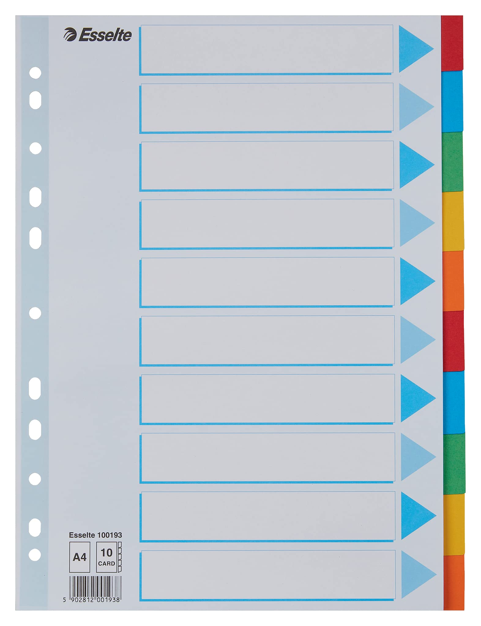 esselte-divisori-a4-5-tasti-colorati-cartoncino-riciclato-con-indice image 8