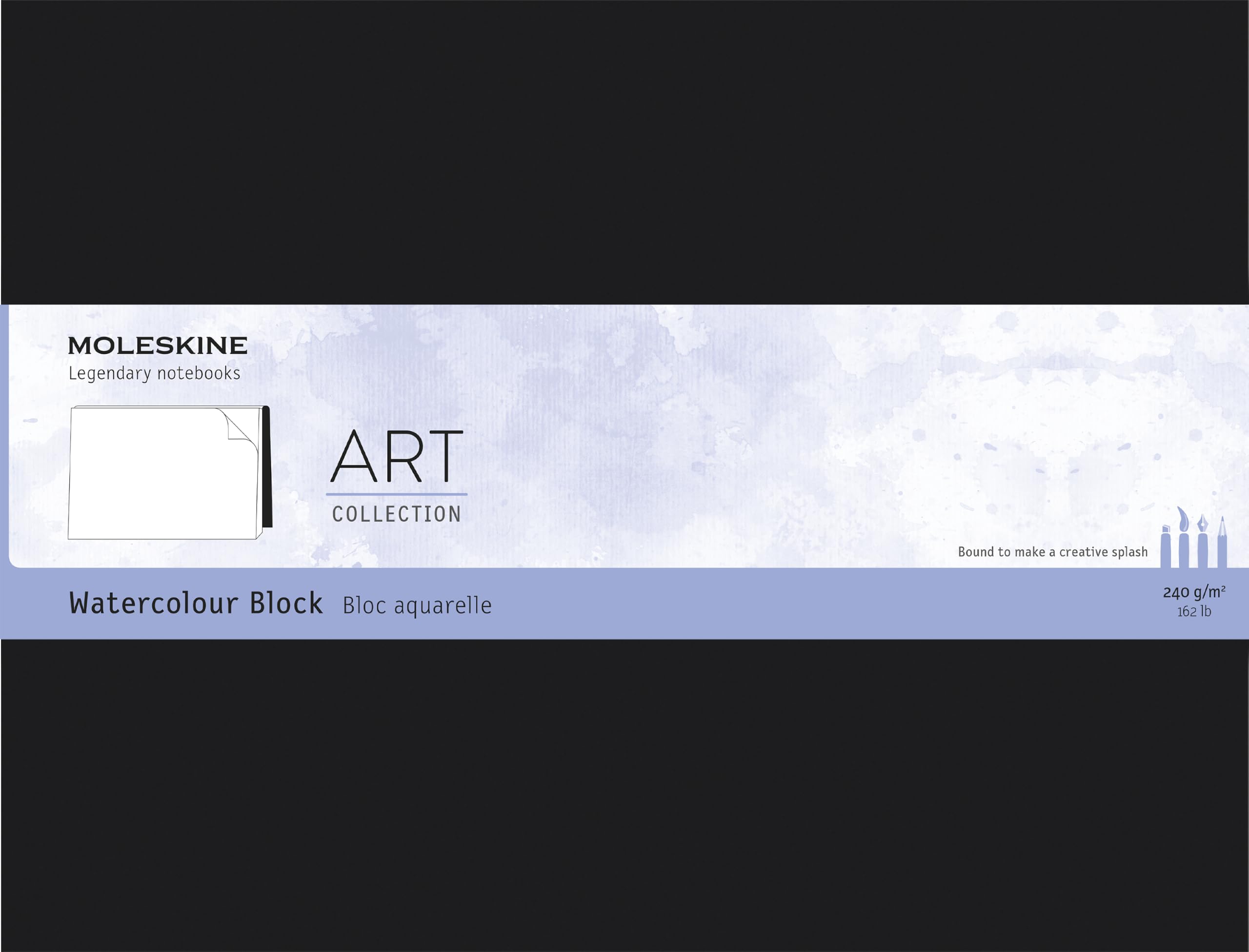 moleskine-blocco-disegno-acquerello-art-pagine-bianche-xl-19x25-cm-nero image 1