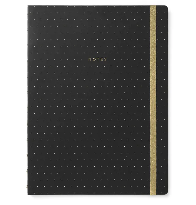 filofax-moonlight-notebook-ricaricabile-a4-black-a-spirale-dorata image 1