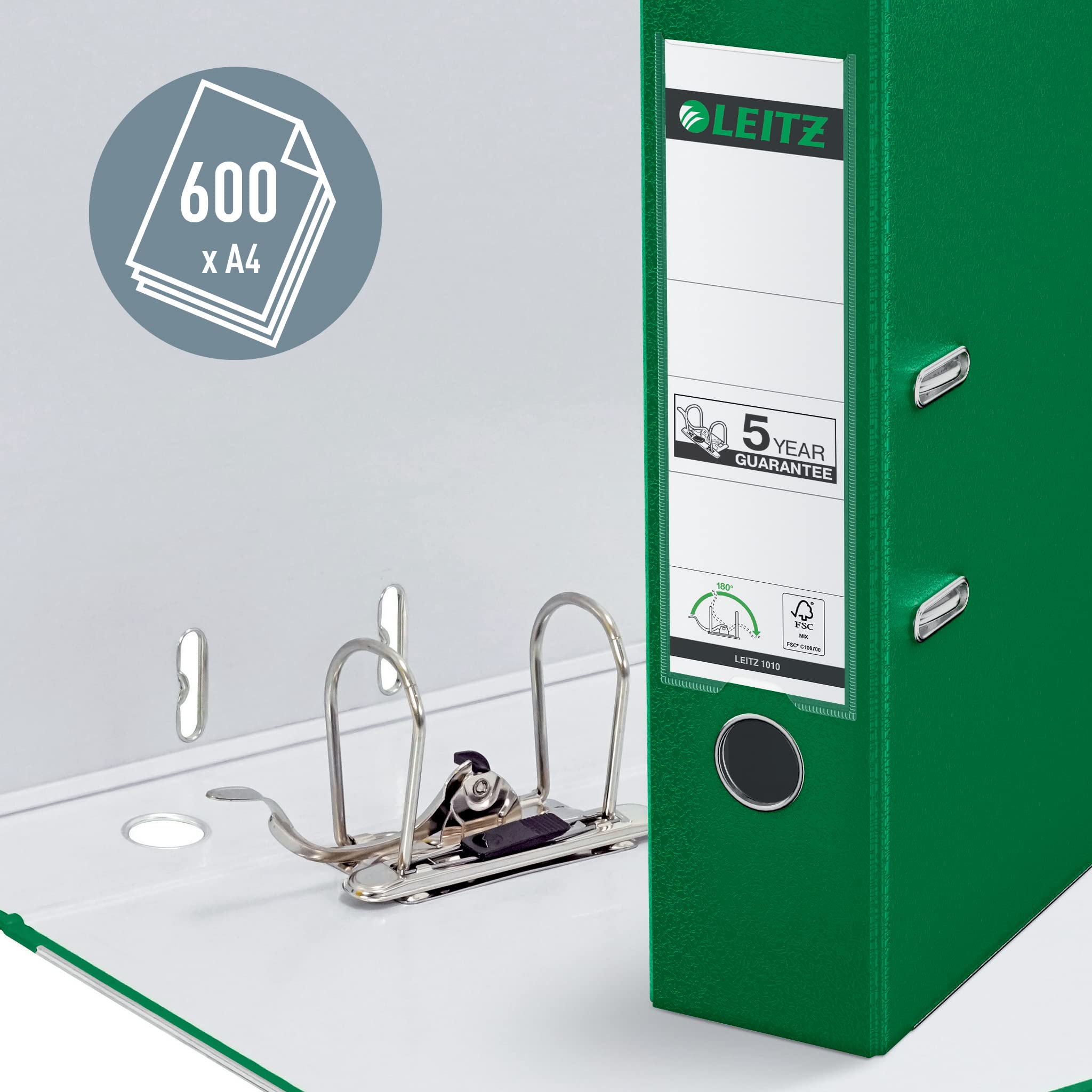 leitz-1010-raccoglitore-a-leva-180-dorso-82-mm-verde-a4 image 3