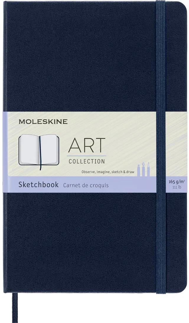 moleskine-art-sketchbook-large-13x21-cm-blu-zaffiro-album-disegno-88-pagine image 1