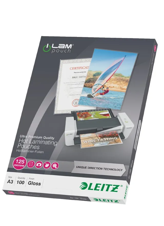 leitz-ilam-pouch-plastificazione-a3-2x125-micron-lucide-100-pezzi image 1