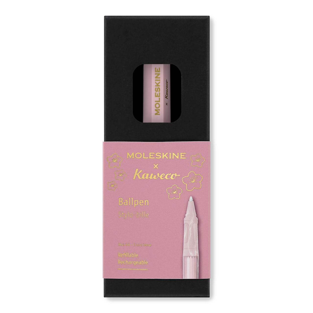 moleskine-x-kaweco-sakura-penna-a-sfera-in-abs-rosa-1-0-mm-inchiostro-blu image 1