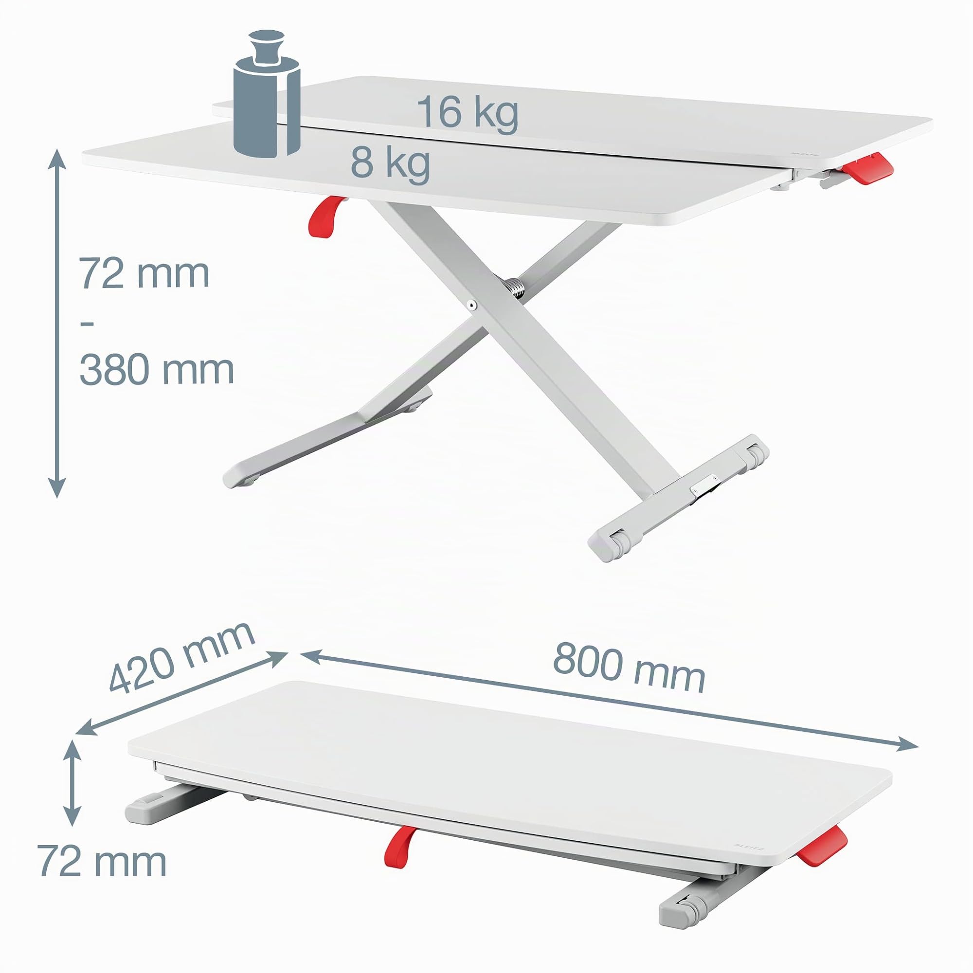 leitz-ergo-cosy-scrivania-salvaspazio-regolabile-80-x-42-cm-bianco-grigio image 3