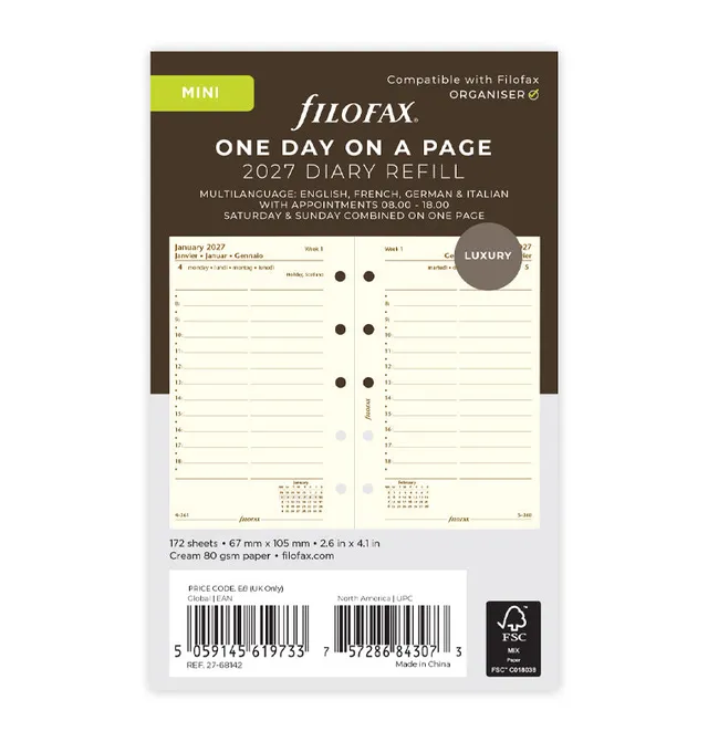 filofax-calendario-1-giorno-per-pagina-mini-2027-multilingua image 1