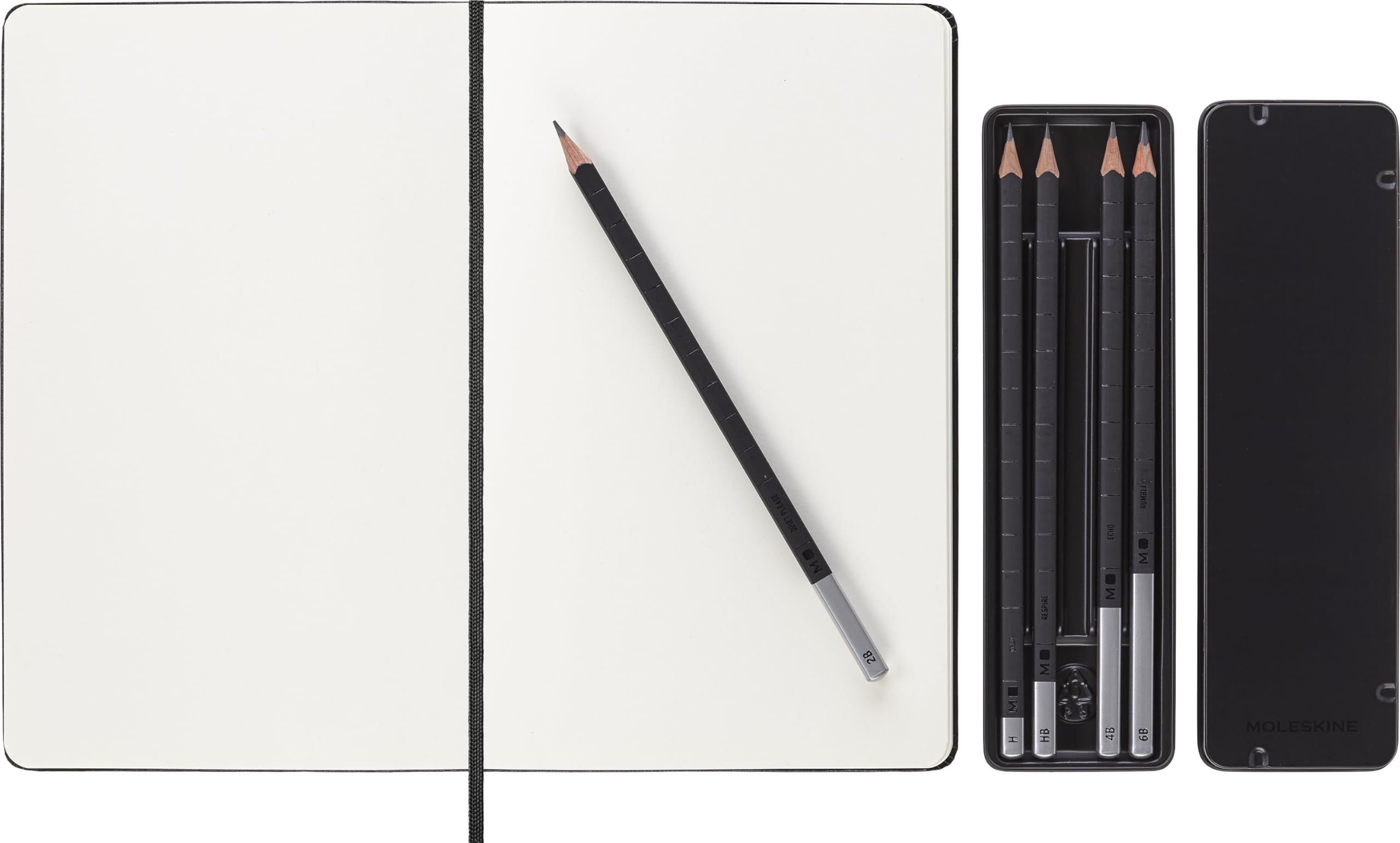 moleskine-art-kit-disegno-large-13x21-cm-5-matite-nero image 2