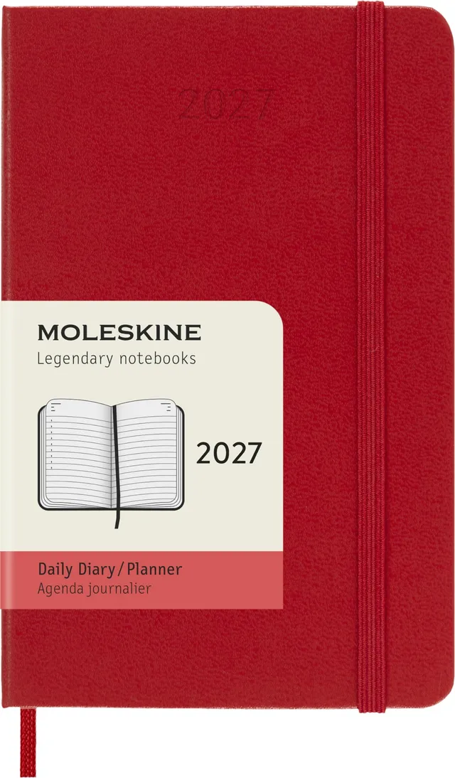 moleskine-agenda-giornaliera-2027-pocket-9x14-cm-rosso-scarlatto-copertina-rigid image 1