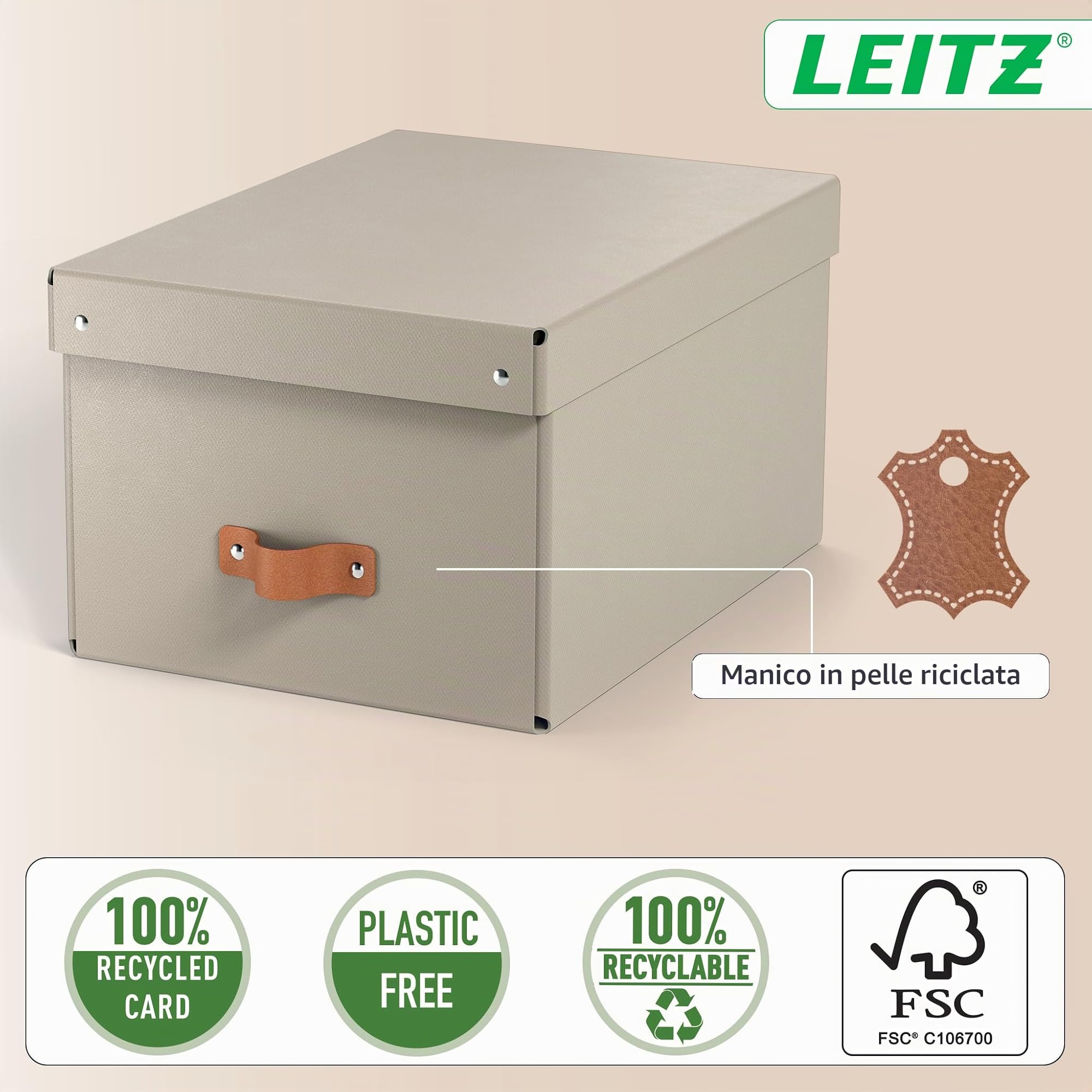 leitz-puro-set-2-scatole-portaoggetti-medie-17-l-tortora image 5