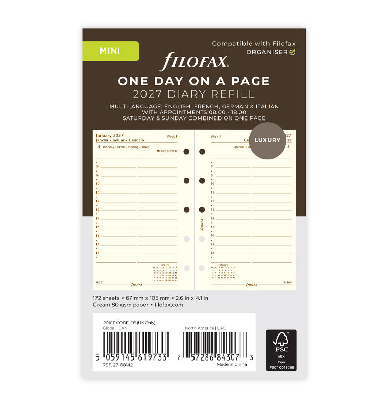 filofax-calendario-1-giorno-per-pagina-mini-2027-multilingua image 1