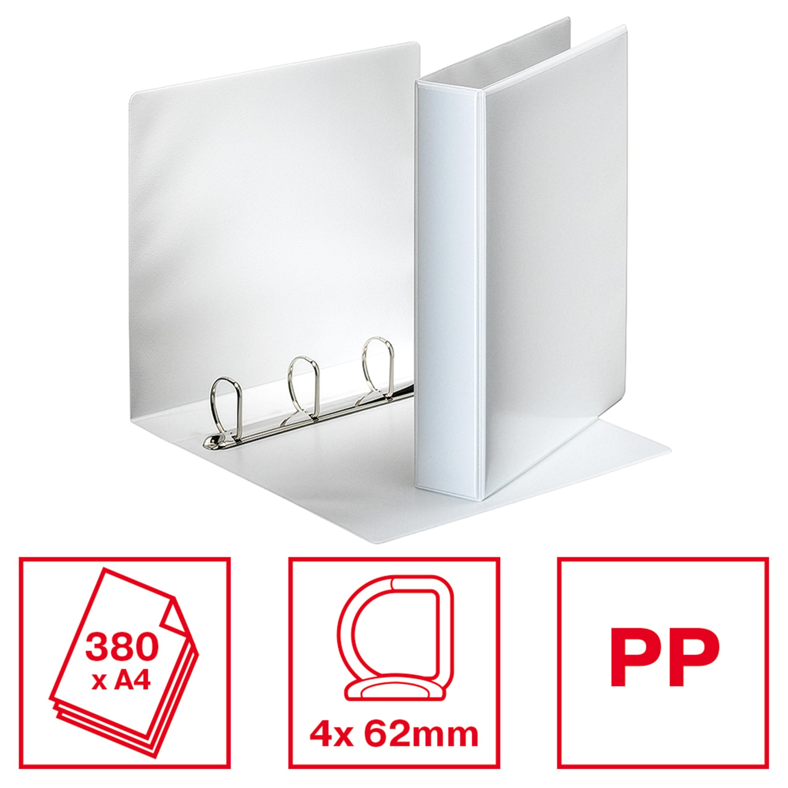 esselte-essentials-panorama-binder-4-anelli-d-a4-bianco-6-cm-49704 image 2