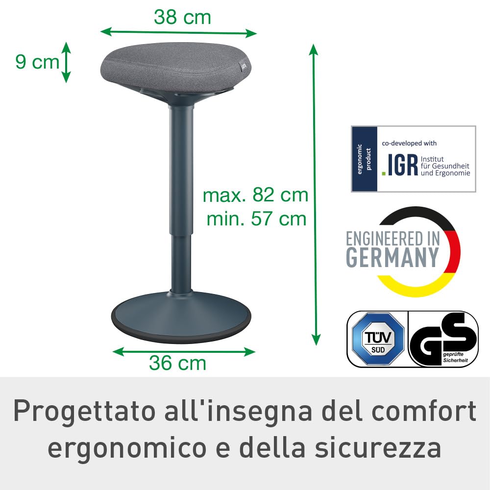 leitz-ergo-active-65450089-sgabello-ergonomico-altezza-regolabile-fino-a-110-kg- image 2