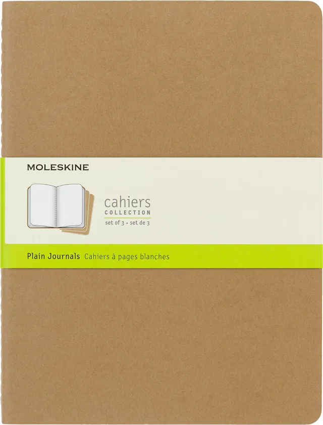 moleskine-cahier-journal-set-3-quaderni-pagine-bianche-extra-large-19x25-cm-marr image 1