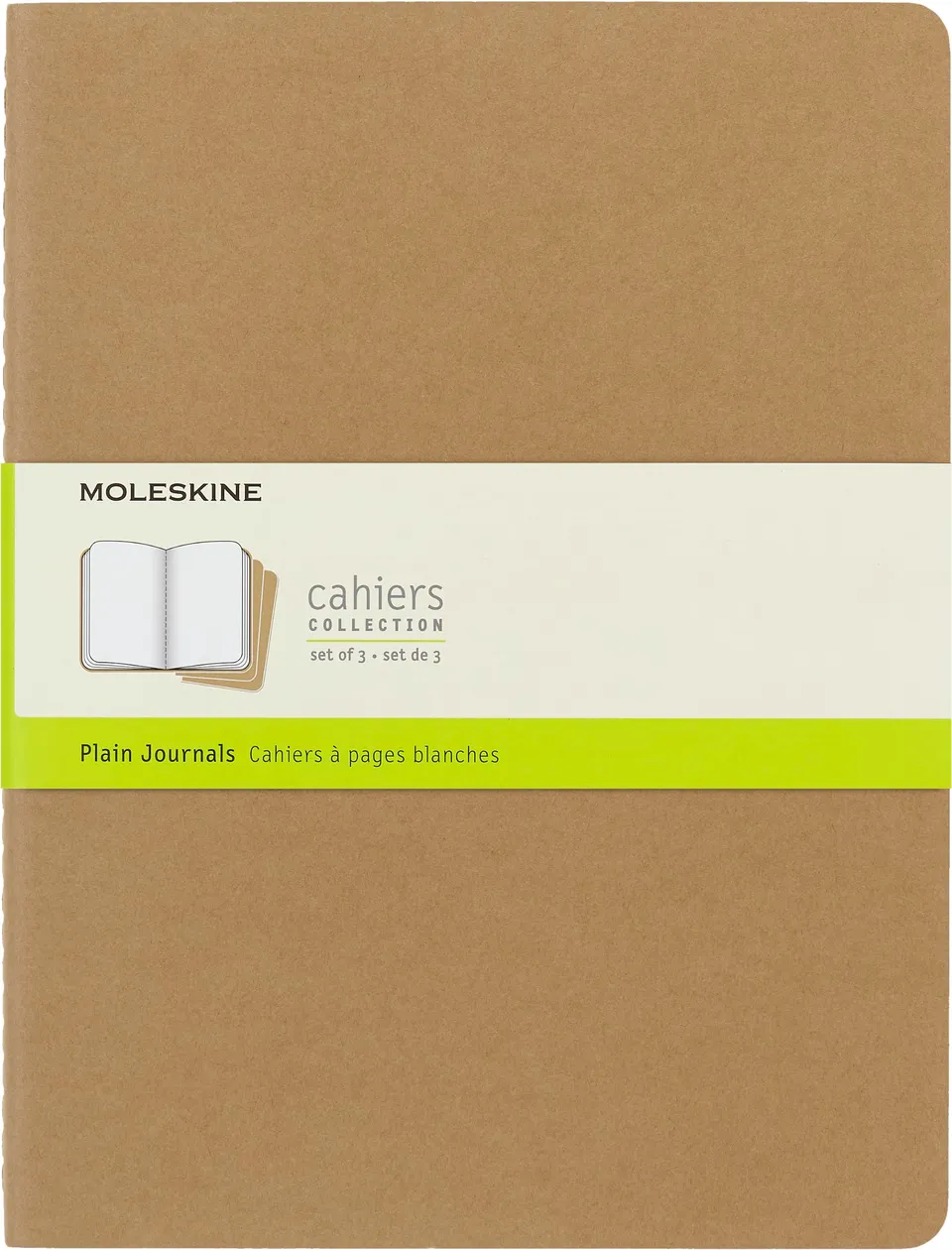 moleskine-cahier-journal-set-3-quaderni-pagine-bianche-extra-large-19x25-cm-marr image 1