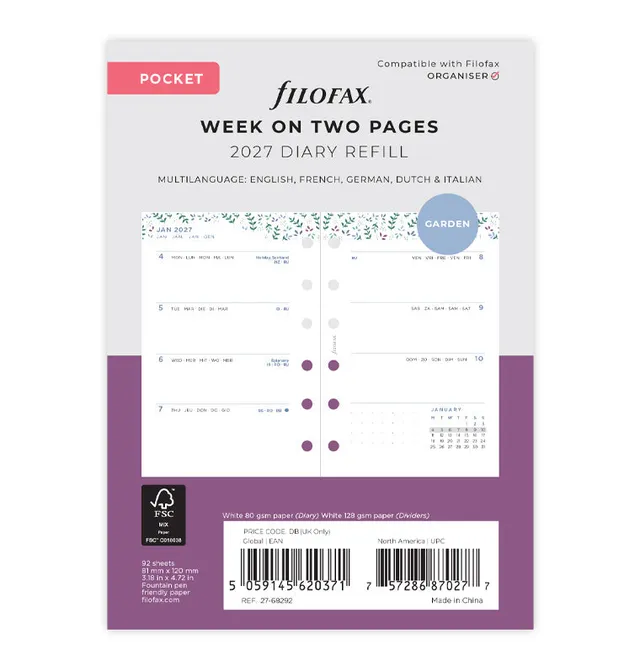 filofax-diario-settimanale-garden-pocket-multilingua-2027 image 1