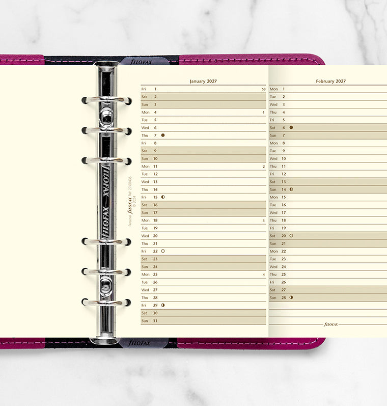 filofax-planner-annuale-verticale-crema-personal-inglese-2027 image 2