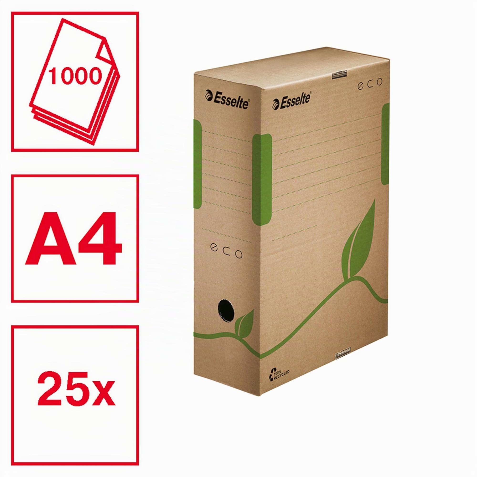 esselte-ecobox-scatola-archivio-a4-dorso-10-cm-marrone-25-pezzi image 2