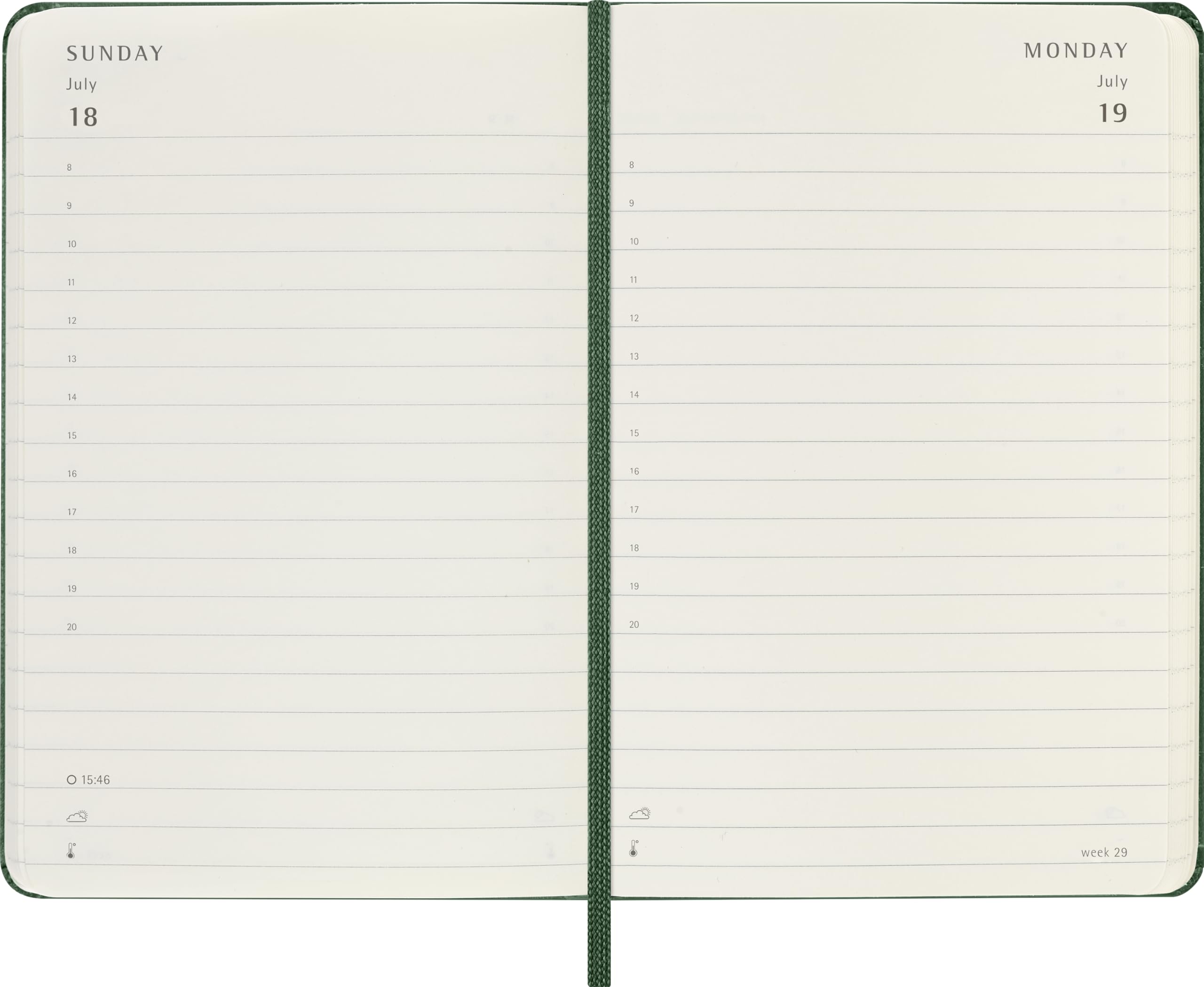 moleskine-agenda-giornaliera-2027-pocket-9x14-cm-rigida-verde-mirto image 3