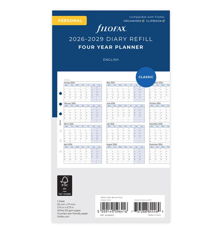 filofax-planner-verticale-quadriennale-personal-inglese-2026-2029 image 1