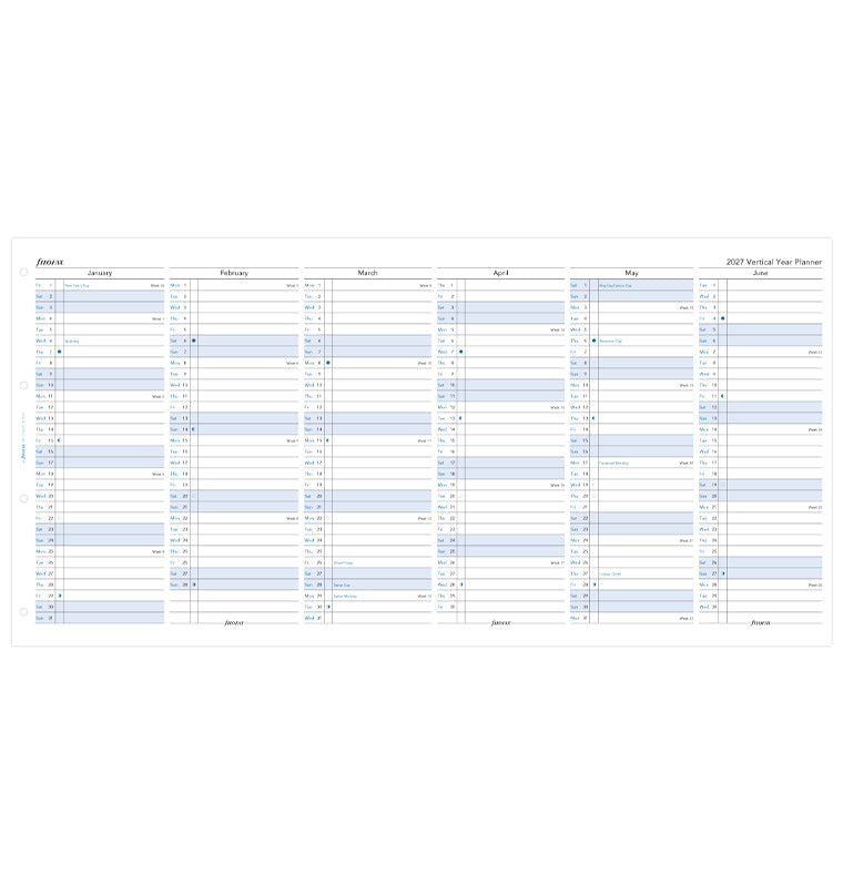 filofax-planner-annuale-verticale-a4-inglese-2027 image 4