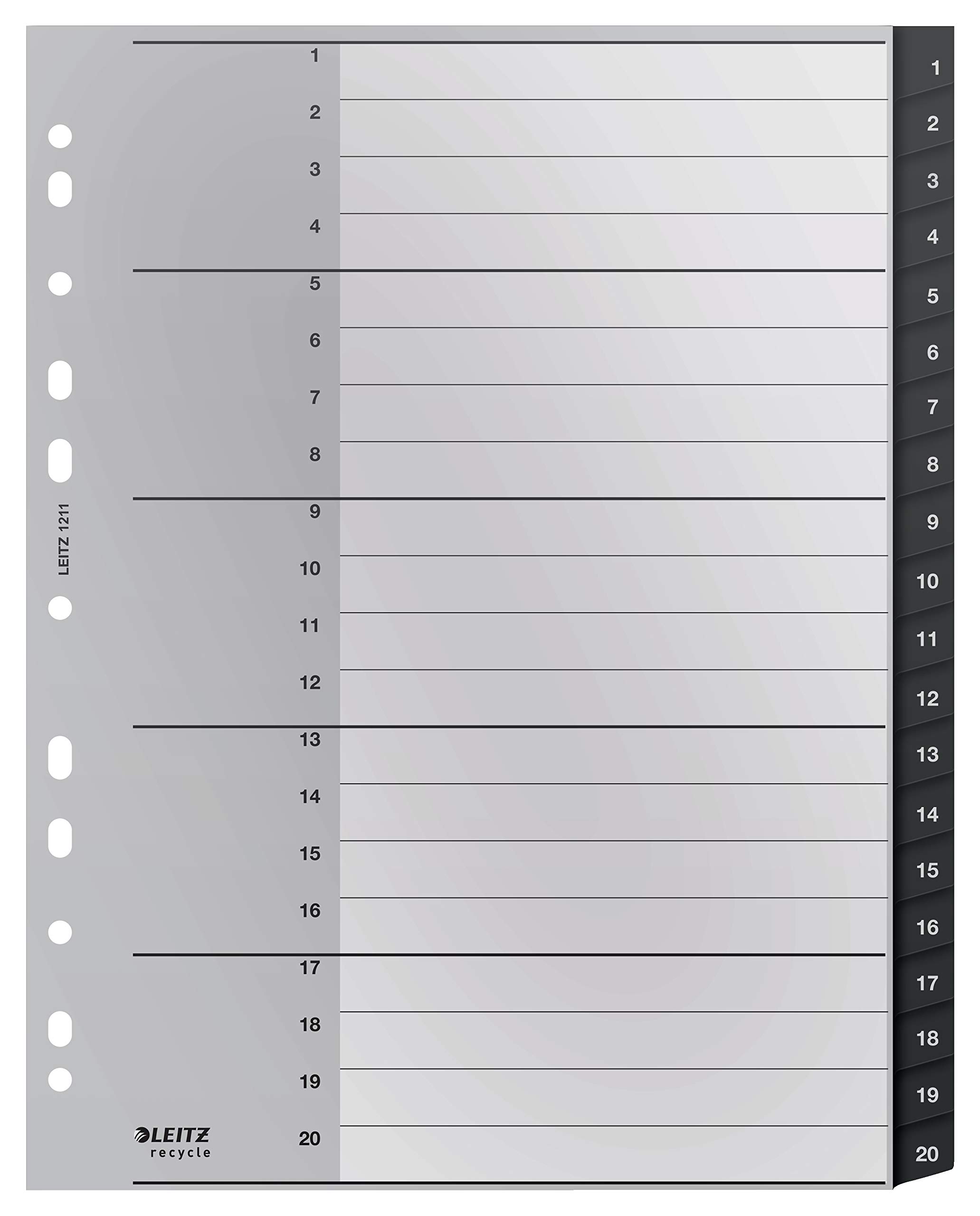 leitz-recycle-12070000-indice-a-z-20-schede-a4-extra-largo-plastica-riciclata-gr image 8