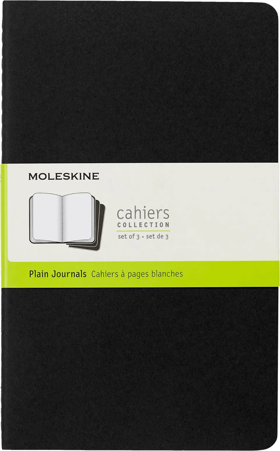 moleskine-cahier-set-3-quaderni-pagine-bianche-nero image 1