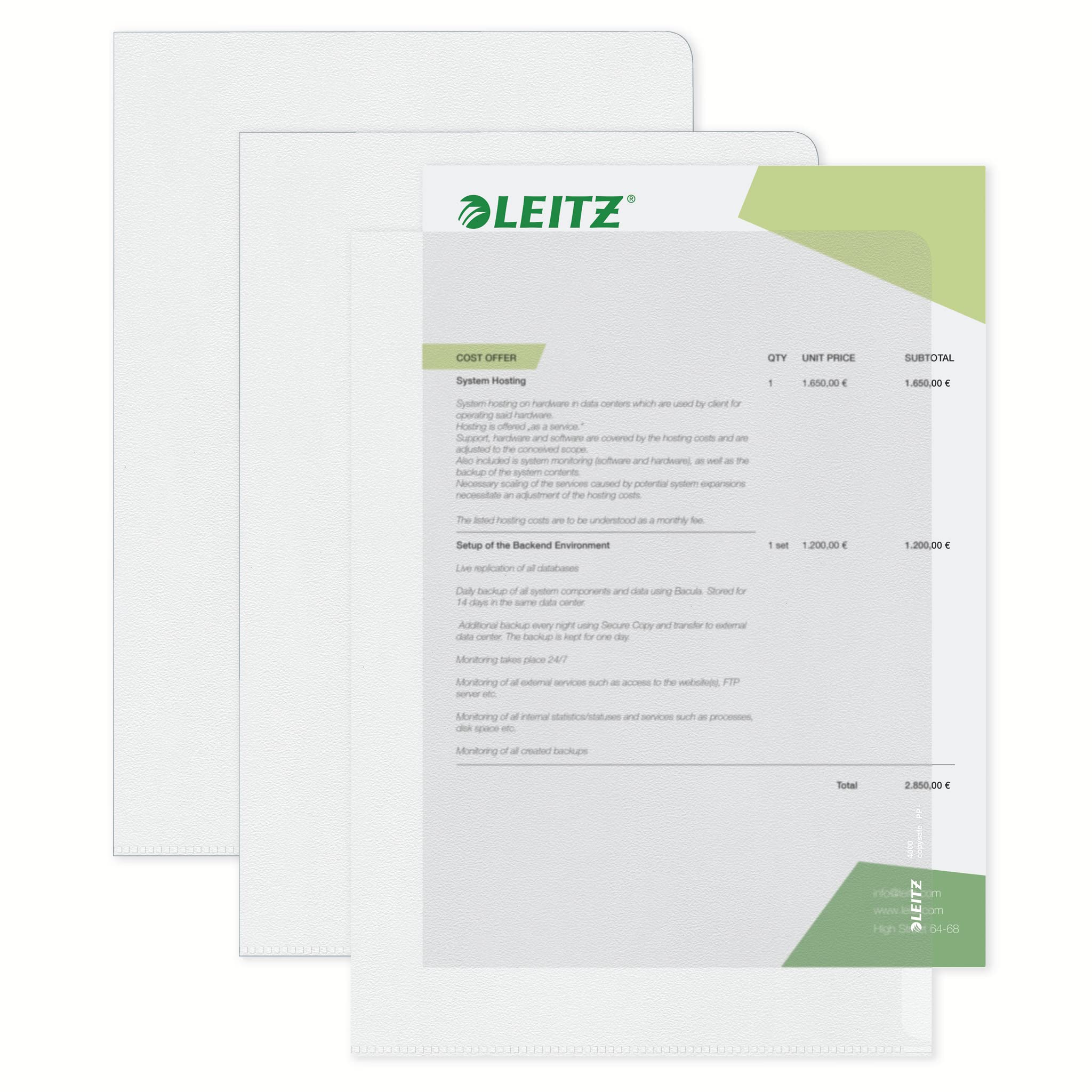 leitz-cartellina-portadocumenti-a4-extra-resistente-trasparente-in-polipropilene image 1