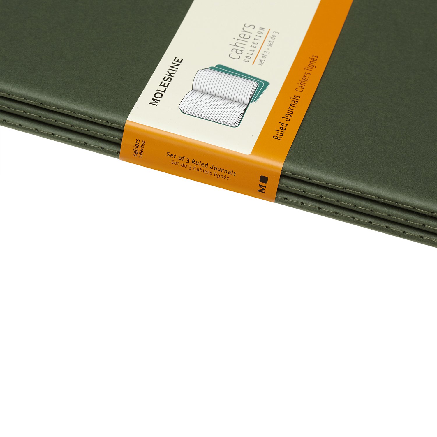 moleskine-cahier-journal-set-3-quaderni-a-righe-verde-mirto-extra-large-19x25-cm image 6