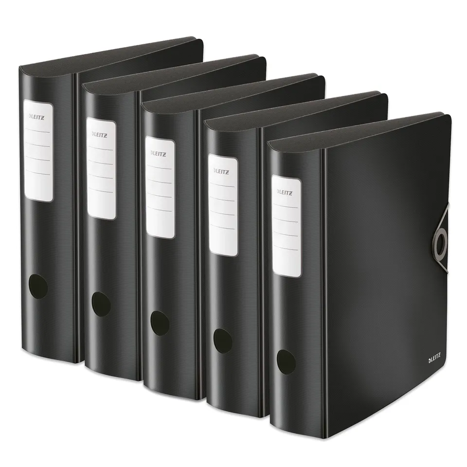 leitz-active-solid-set-5-raccoglitori-a4-dorso-82mm-nero image 1