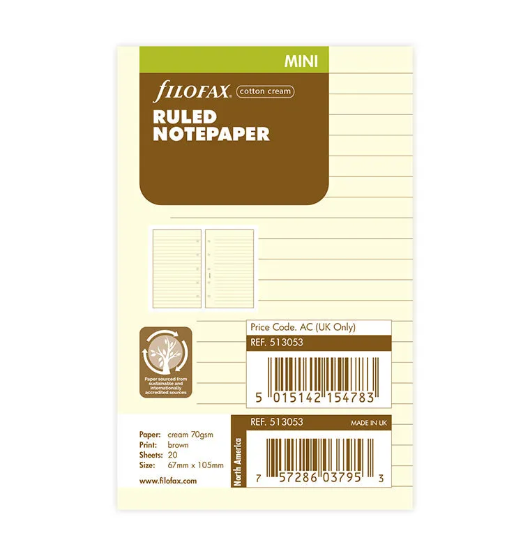 filofax-fogli-a-righe-crema-mini-20-fogli image 1