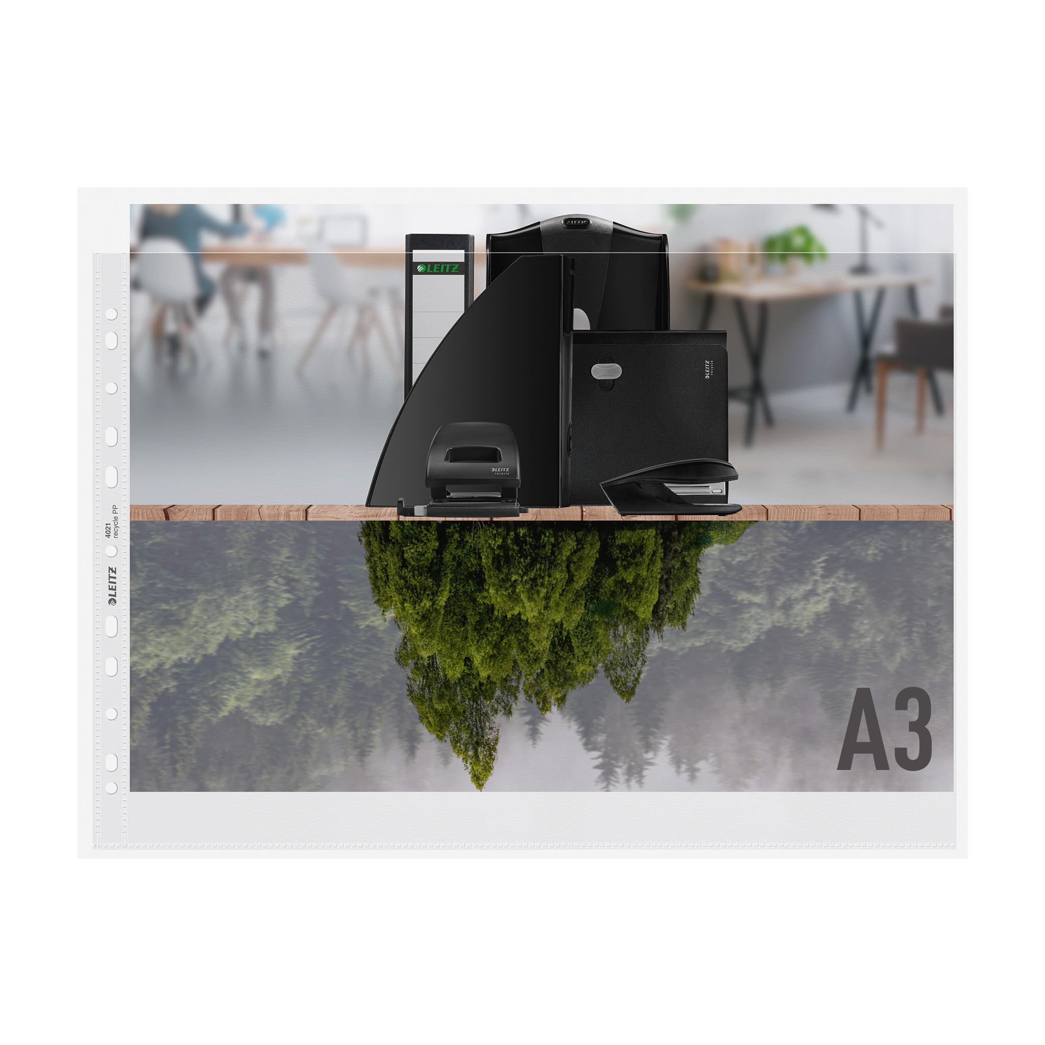 leitz-recycle-buste-perforate-a3-trasparenti-100-micron-confezione-da-25 image 1